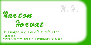 marton horvat business card